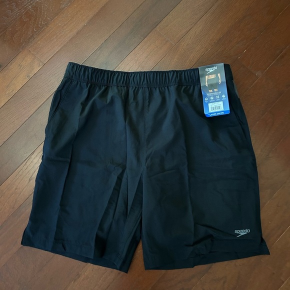 NWT Speedo Men's Tech Volley UPF50+
Swim Shorts trunks Size Large Black - Picture 9 of 9